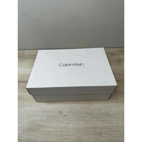 NWB Calvin Klein Womens Black 10M Miu Strappy Sandals Black White Yellow - Picture 7 of 8